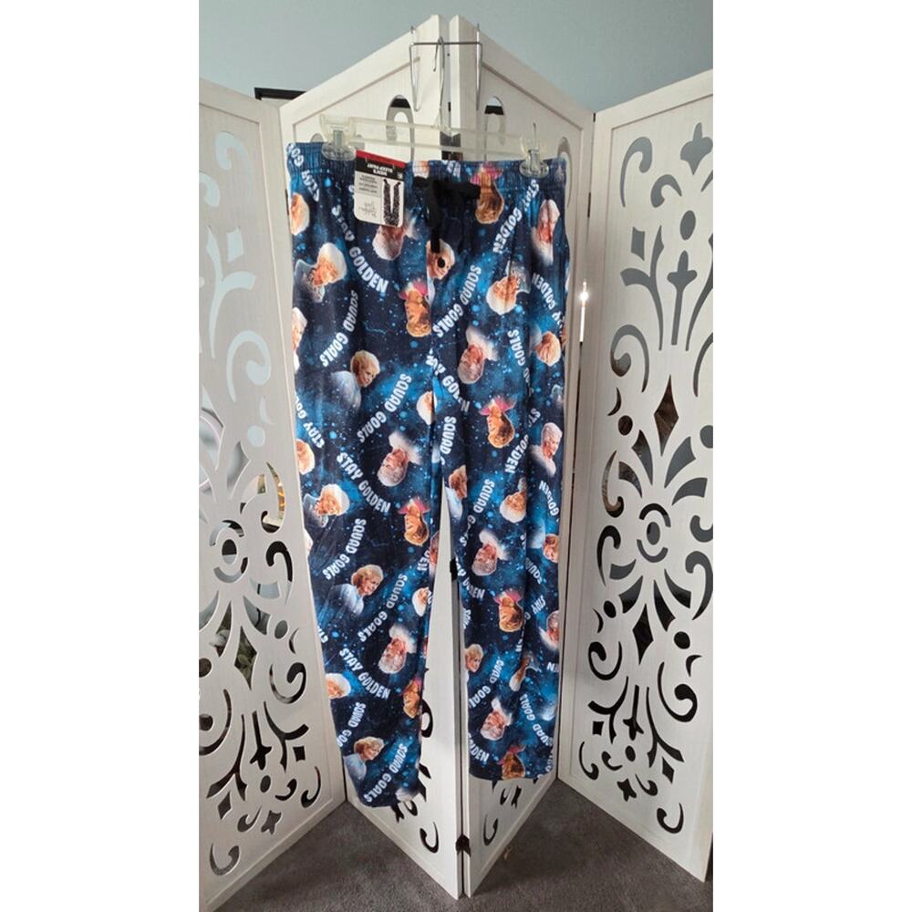 Golden Girls Men's Sleep Pants Stay Golden Squad Goals Blue Space Small NWT